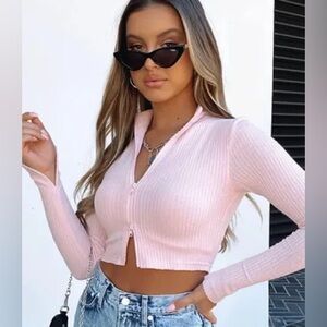 White Fox Boutique Got A Crush long sleeve crop top